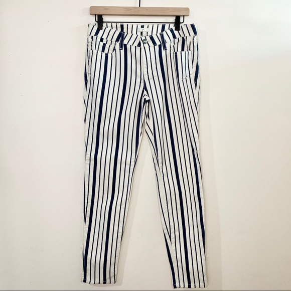 JOIE Blue & White Striped 'Nailah' Skinny Pants - Picture 3 of 11
